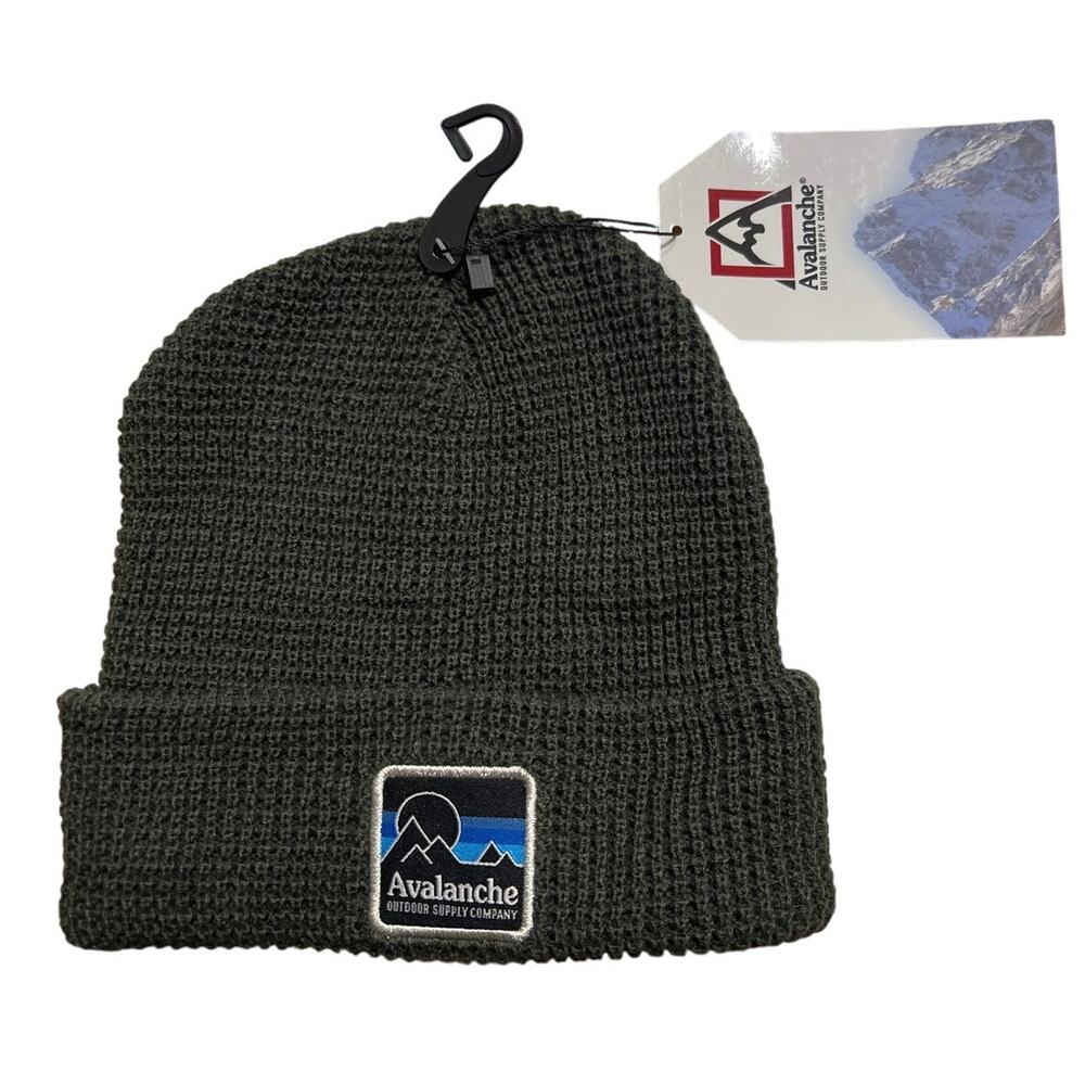Avalanche Stretch Knit Beanie Black Winter Hat - One Size - New